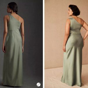 Anthropologie/BHLDN Bridesmaids dress - Dylan One-Shoulder Satin Side-Slit Gown